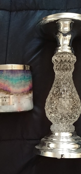 BBW 3 wick candle and candle holder